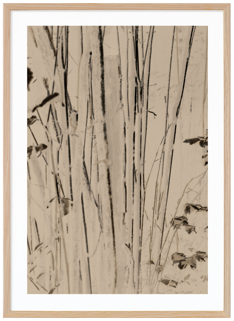 Bamboo poster i en beige ton med svarta detaljer. Ekram.