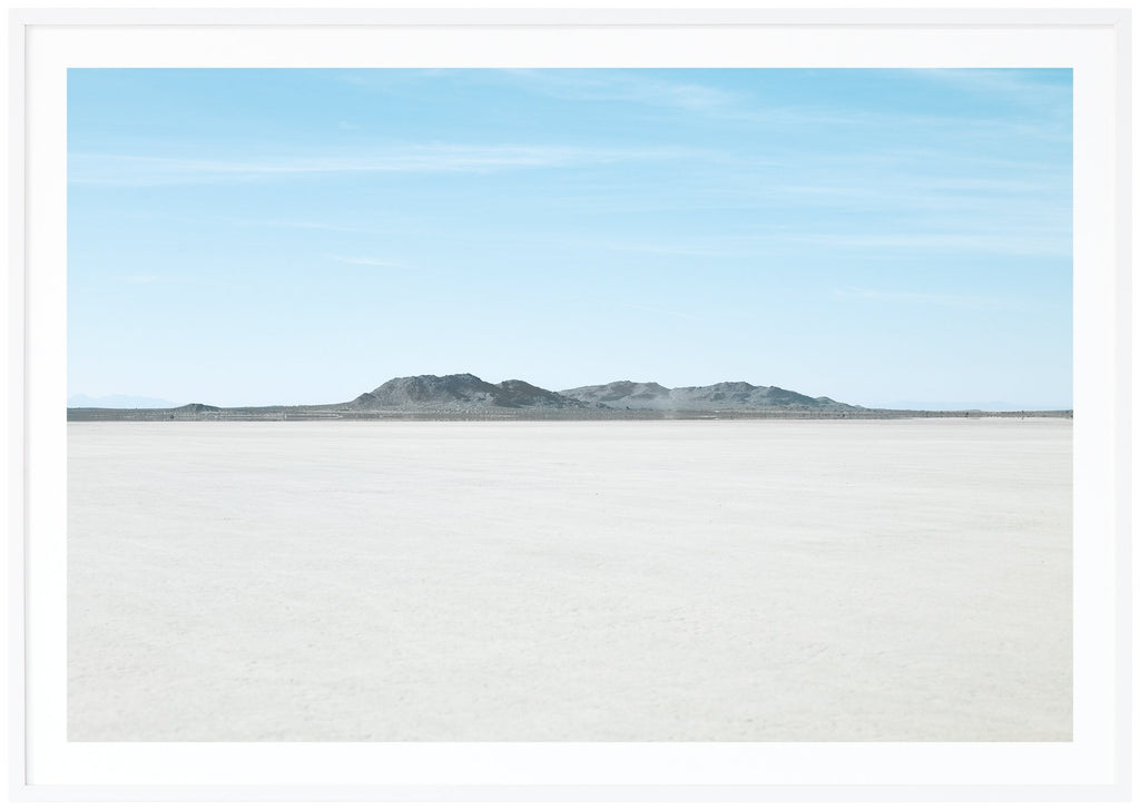 El Mirage Dry Lake I Mojaveöknen. Vit ram