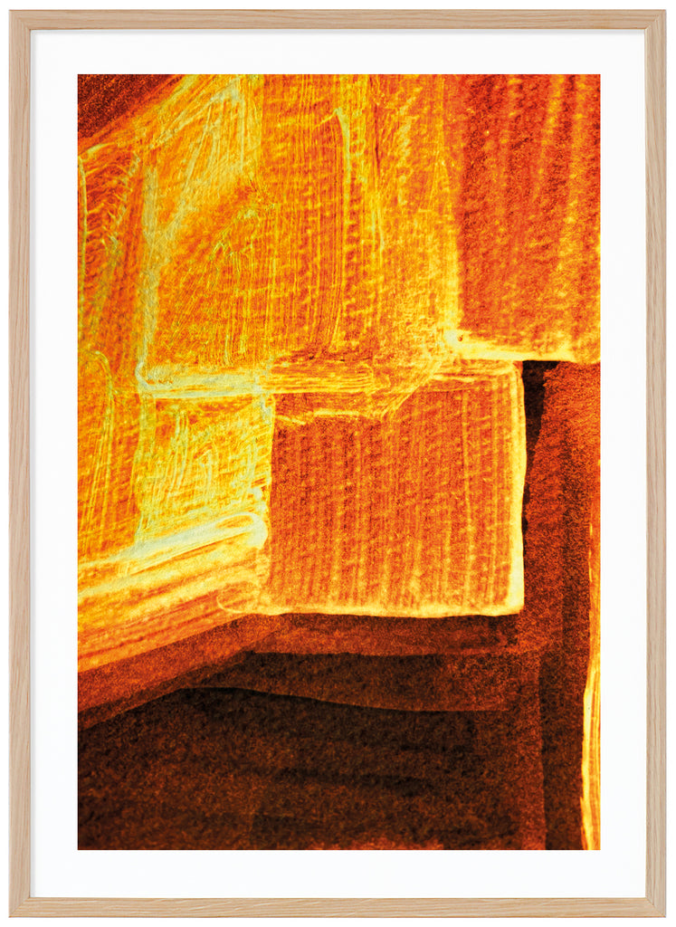 Poster av abstrakt akvarellmålning i brända toner. Ekram.