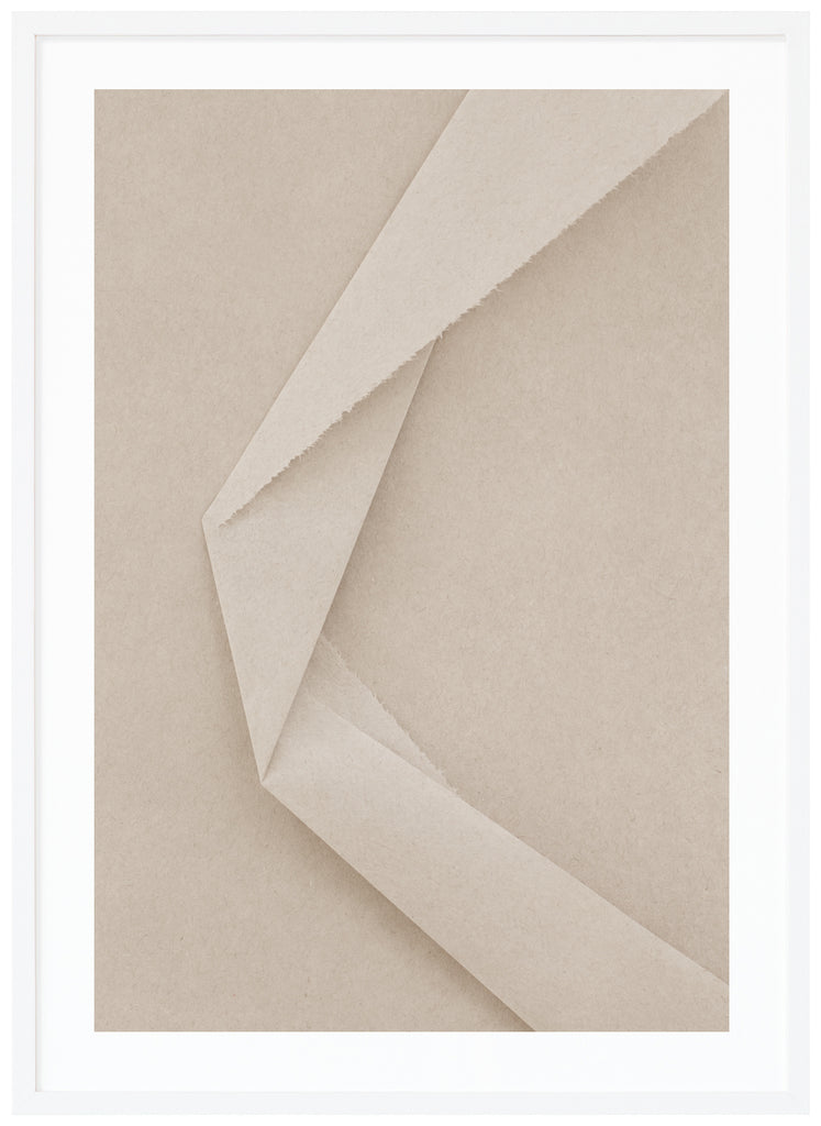 Grafisk beige poster. Vit ram.
